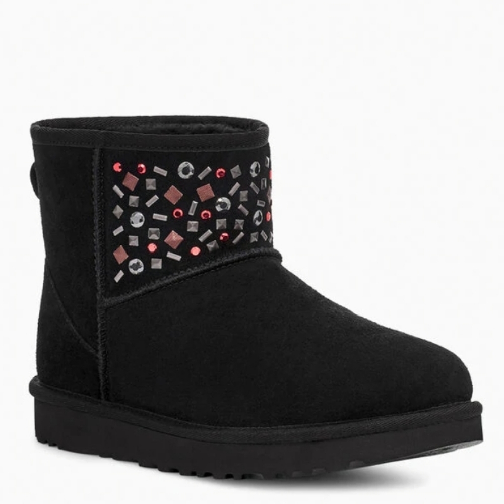 SALE! UGG Classic Mini Stud II Black Boots